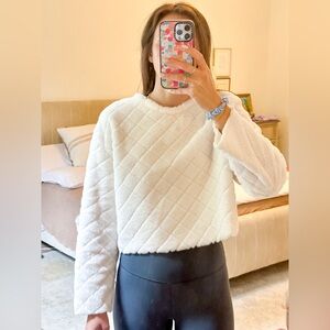 Zara Quilted Cropped Sweater